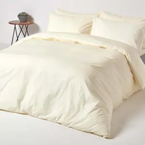 Homescapes Cream Egyptian Cotton Duvet Cover with Pillowcases 200 TC, King