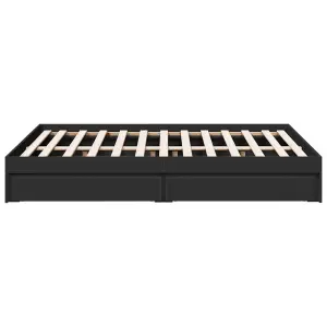 Berkfield Bed Frame with Drawers without Mattress Black 120x190 cm Small Double