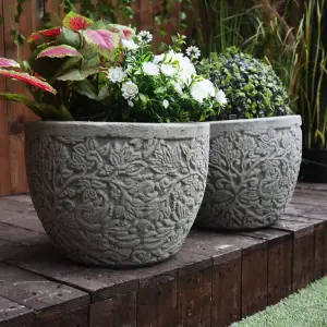 Pair of Small Regency Stone Flower Pot