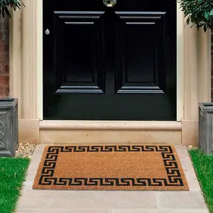 Coco & Coir Door Mats Indoor Natural Coir Indoor Door Mat Non Slip Heavy Duty Abstract Welcome Mat 45cm x 75cm AZTEC WALL