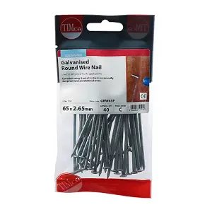 TIMCO Round Wire Nails Galvanised - 65 x 2.65