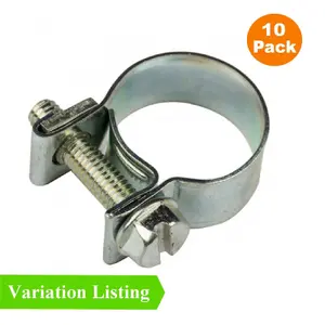 10 x Mini Fuel Line Jubilee Hose Clips Clamps Diesel Petrol Pipe Coolant Radiator ( 12 - 14mm )