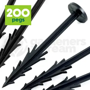 200 x Landscape Garden Weed Suppressent Pegs