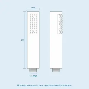 Flora 3 Dial 3 Way Round Set - Shower LED Head, Handset & Body Jets