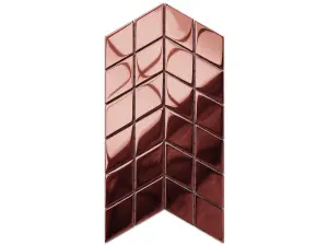 Glass mosaic on mesh for bathroom or kitchen 17.2cm x 29.8cm - Mini Copper Chevron