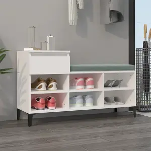 Berkfield Shoe Cabinet White 102x36x60 cm Engineered Wood