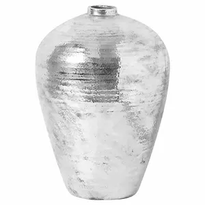 Large Hammered Astral Vase - Ceramic - L40 x W40 x H57 cm - Silver