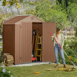 Keter Darwin 6 ft. W x 4 ft. D Double Door Apex Outdoor Garden Shed