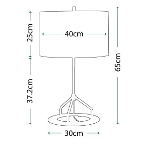 Luminosa Vicenza Table Lamp - White Polished Nickel, E27