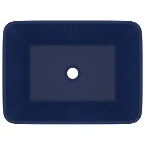 Berkfield Luxury Wash Basin Matt Dark Blue 41x30x12 cm Ceramic