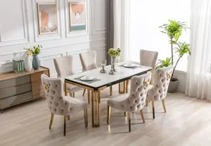 Sorrento  Dining Table + 6 Victoria Ring Knocker  Dining Chairs