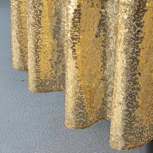 Neel Blue 70" x 70" Square Sequin Tablecloth, Gold