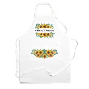 Purely Home Grannys Kitchen Apron - Sunflower Cooking & Baking Gift for Granny