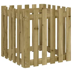 Berkfield Garden Planter with Fence Design 60x60x60 cm Impregnated Wood Pine