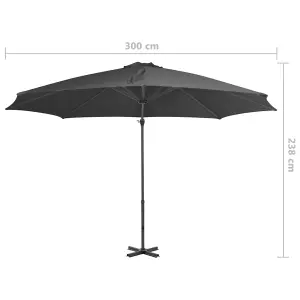 Berkfield Cantilever Umbrella with Aluminium Pole Anthracite 300 cm