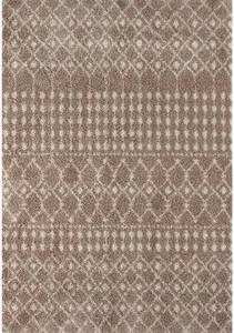 Moroccan Beige Shaggy  Living Room Rug 1020