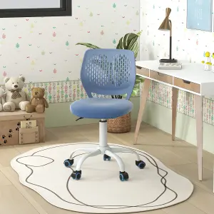 Costway Kids School Desk Chair Ergonomic Study Chair Rolling Swivel Task Chair w/ Adjustable Height Blue