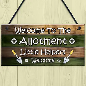 Red Ocean Allotment Sign Hanging Garden Shed Plaque Welcome Sign Gift For Him Her Garden Signs And Plaques