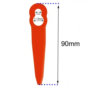 SPARES2GO Plastic Blades compatible with Stihl FSA 45 Cordless Grass Trimmer Strimmer (Pack of 40)