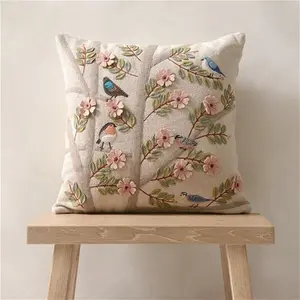 Home Accessories Garden Birds Cushion - Multi