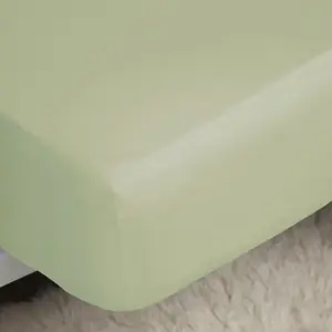 Belledorm Easycare Percale Fitted Sheet Green Apple (Kingsize)