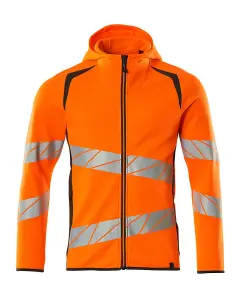 Mascot Accelerate Safe Hoodie with Zipper (Hi-Vis Orange/Dark Anthracite)  (XXXX Large)