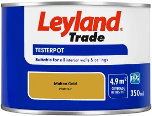 Leyland Trade Vinyl Matt Walls & Ceilings Emulsion Paint Molten Gold (PPG1214-7) 350ml Tester