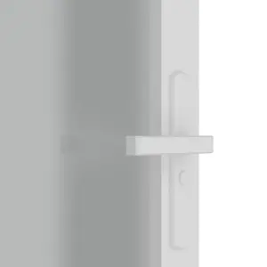 Berkfield Interior Door 93x201.5 cm White Matt Glass and Aluminium