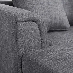 Right-Hand Corner Sofa with Ottoman OSLO Dark Grey Fabric Right Hand