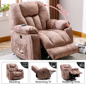 Power Massage Lift Recliner Chair with Heat and Message Single Sofa with Safety Motion Reclining Mechanism