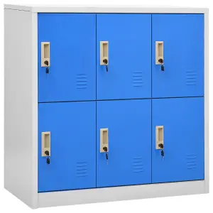 Berkfield Locker Cabinets 2 pcs Light Grey and Blue 90x45x92.5 cm Steel