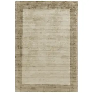 Beige Handmade , Luxurious , Modern , Plain Easy to Clean Viscose Rug for Living Room, Bedroom - 200 X 200 (Square)