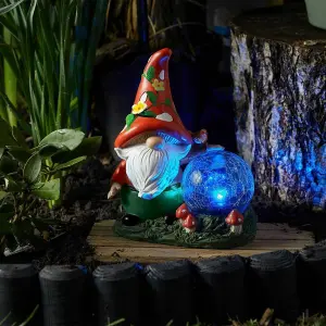 Solar Powered Woodland Wizard LED Light Up Garden Ornament Colour Changing