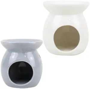 Set Of 2 Oil Burner Ceramic Tea Light Granules Tart Wax Aroma Home Gift Melts