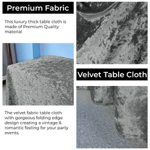 Diamond Velvet Rectangle Tablecloth, Sliver , 70 Inch x 144 Inch