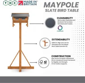 Maypole Bird Table with Slate-Effect Roof