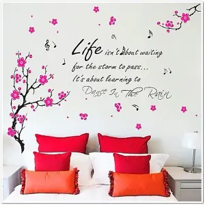 Walplus Huge Flowers Blossom Butterflies Children Wall Stickers Dance Rain Paper Quote