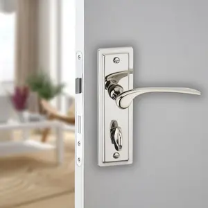 URBNLIVING 159mm Length 12 Pcs Como Metal & Polished Nickel Lever Latch Bathroom Door Handles Set