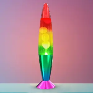 Contemporary Rainbow Lava Lamp Light Peaceful Motion Wax Liquid Relaxation