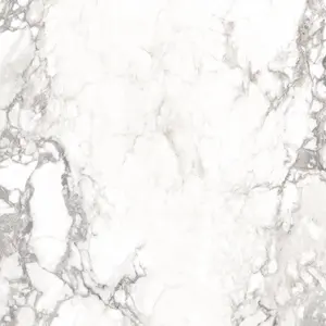 Verona Gloss White Marble Effect Porcelain Wall & Floor Tile - Pack of 38 Tiles, 13m² - (L)600(W)600mm