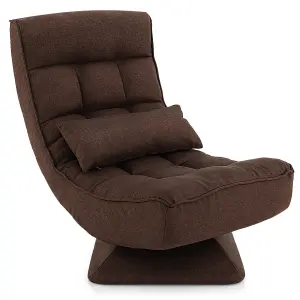 Costway Folding Floor Gaming Chair Swivel Lazy Padded Lounge Chair 4-Position Adjustable