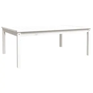 Berkfield Garden Table White 121x82.5x45 cm Solid Wood Pine