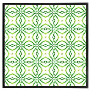 Swimwear fabric green alluring boho chic (Picutre Frame) / 12x12" / Grey