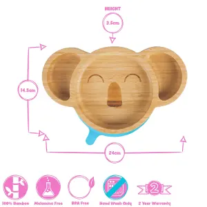 Tiny Dining - Children's Bamboo Suction Koala Plate - Pink