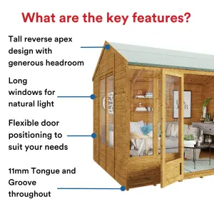 BillyOh Petra Tongue and Groove Reverse Apex Summerhouse - Pressure Treated - 10x8