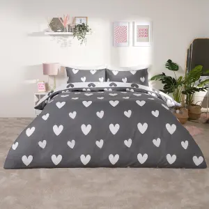 Love Heart Decorative Printed Duvet Cover Set with Pillowcase