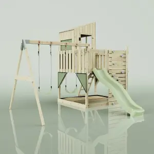 PolarPlay Kids Climbing Tower & Playhouse with Swing and Slide - Swing Kari Sage