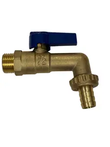 FixTheBog™ UK Made Brass 1/2" Quarter turn High Quality Brass Lever Outdoor Garden Tap Hose Watering with Double Check valve