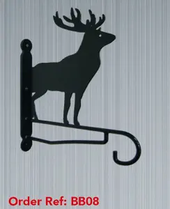 Stag Feature Bracket - Steel Hanging Basket Holder - Steel - H33 cm