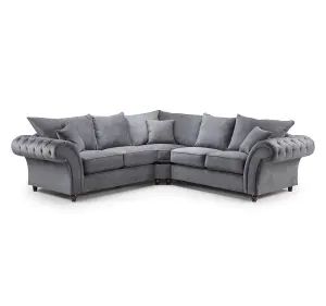 Windsor Corner Sofa in Soft Grey Linen